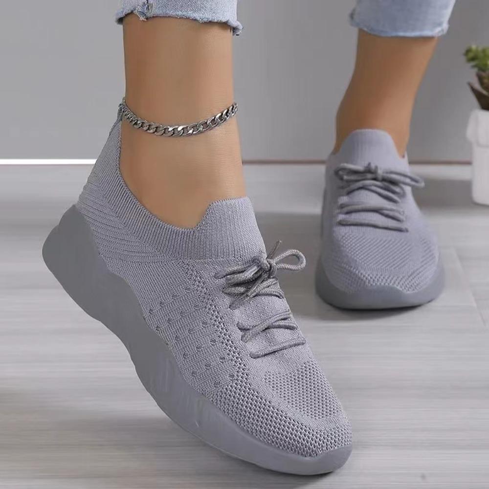 Fashion Women Mesh Breathable Casual Sneakers Lace-up Vulcanized Shoes Ladies Platform Sneakers Female Shoes Plus Size Zapatos De Mujer
