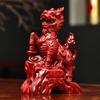 2PCS Solid Wood Carving Simulated Kirin Decoration Office Crafts Housewarming Sculpture Attract Wealth FENG SHUI Home Decor