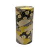 Noguchi Kumataro Tea Garden Tea Caddy, Large Capacity 200g, with Washi Paper and Inner Lid, Golden Arabesque Design, Made In Japan, Stylish