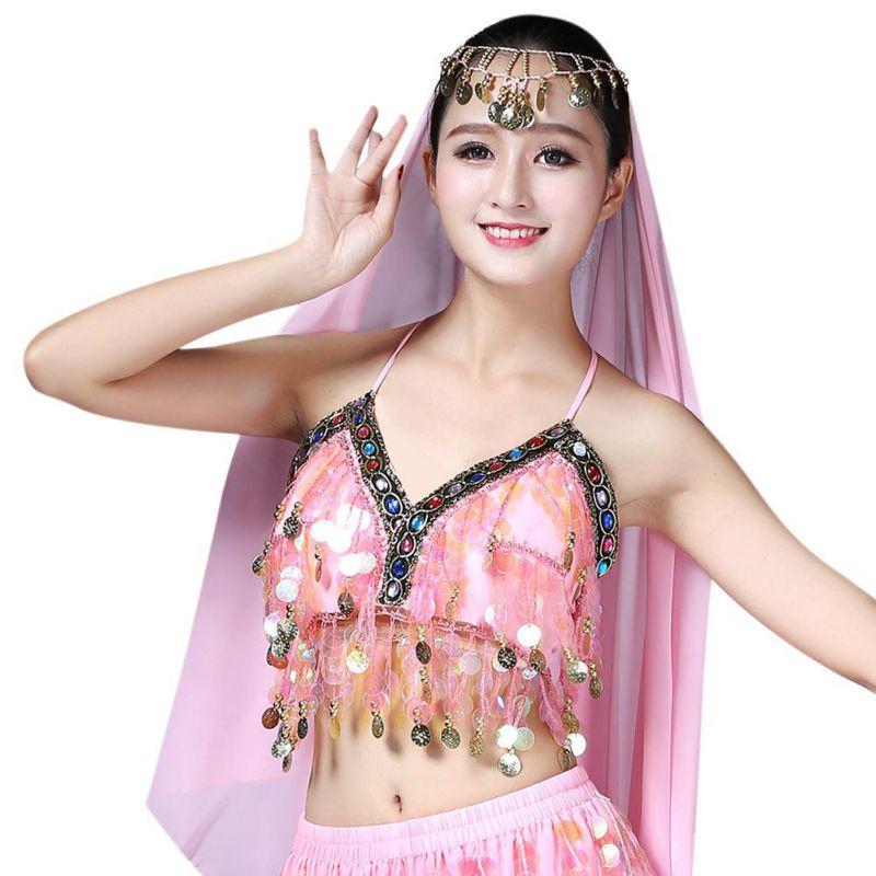 Belly Dance Bras Sequined Beaded Tops Dancing Costume Fringe Costume
