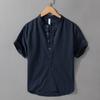 Men's Spring and Summer Wrinkled Linen Short-sleeved Shirt
