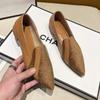 Pointed Toe Flat Women Solid Patchwork Slip On Shoes Casual Breathable Ballet Flats Daily All-Match Comfort Loafers Shoes