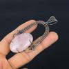 Rose Quartz Jewelry, 999 Copper Wire Wrapped Pendant Handmade Gemstone Jewelry, Gifts For Wife Brand New Pendant