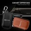 Leather Emblem Car Key Case Keychain Zipper Key Case Bag Car Accessories For AMG C500 C200 C300 A B C E GLA CLA GLK GL ML GLE W204 W205