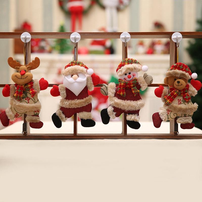 Elk Bear Santa Snowman Christmas Dolls Christmas Tree Hanging Doll Ornaments Navidad 2024 New Year Merry Christmas Decoration