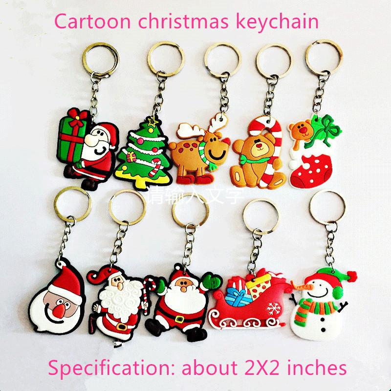 Christmas Keychain Christmas Decoration Santa Claus Elk Snowman Keychain New Year Decoration 2021 Children's Gift Key Ring Chris