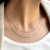 By Hyeres [925 Silver] Two Line Layered Necklace (Silver) BH7N40708W9450