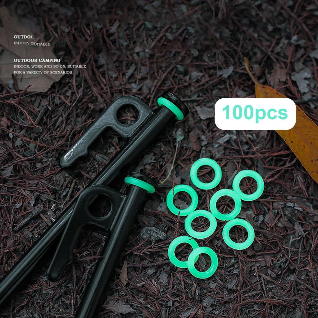 100 Pieces Tent Stake Rings Nail Ground O for Mountaineering Hiking