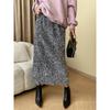 Atmosphere Design Sense Fine Glitter Sequins Split Straight Half-body Skirt Fall and Winter