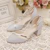 Summer Women's High Heels Luxury Sequined High Heels Sexy Pointed End Lady Sandal Wedding Bridal Shoes for Women Sandalias Mujer