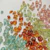 50g Mixed Vintage Gilt Czech Acrylic Beads: Amber, Powder Blue, Butterfly, Heart for DIY Beading