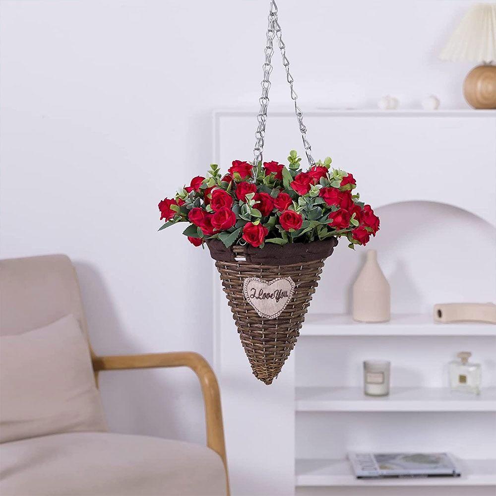 Ornament Simulation Plants Leaves Floral Arrangement Artificial Eucalyptus Rose Lifelike Flowers