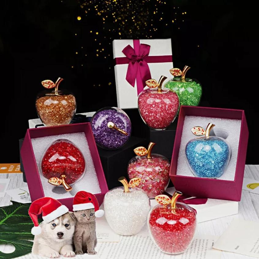 Статуэтка Яблока Блестящий Хрусталь Домашний Декор Украшения на Сочельник Подарок Украшения на Сочельник Домашнее Настольное Украшение 2025