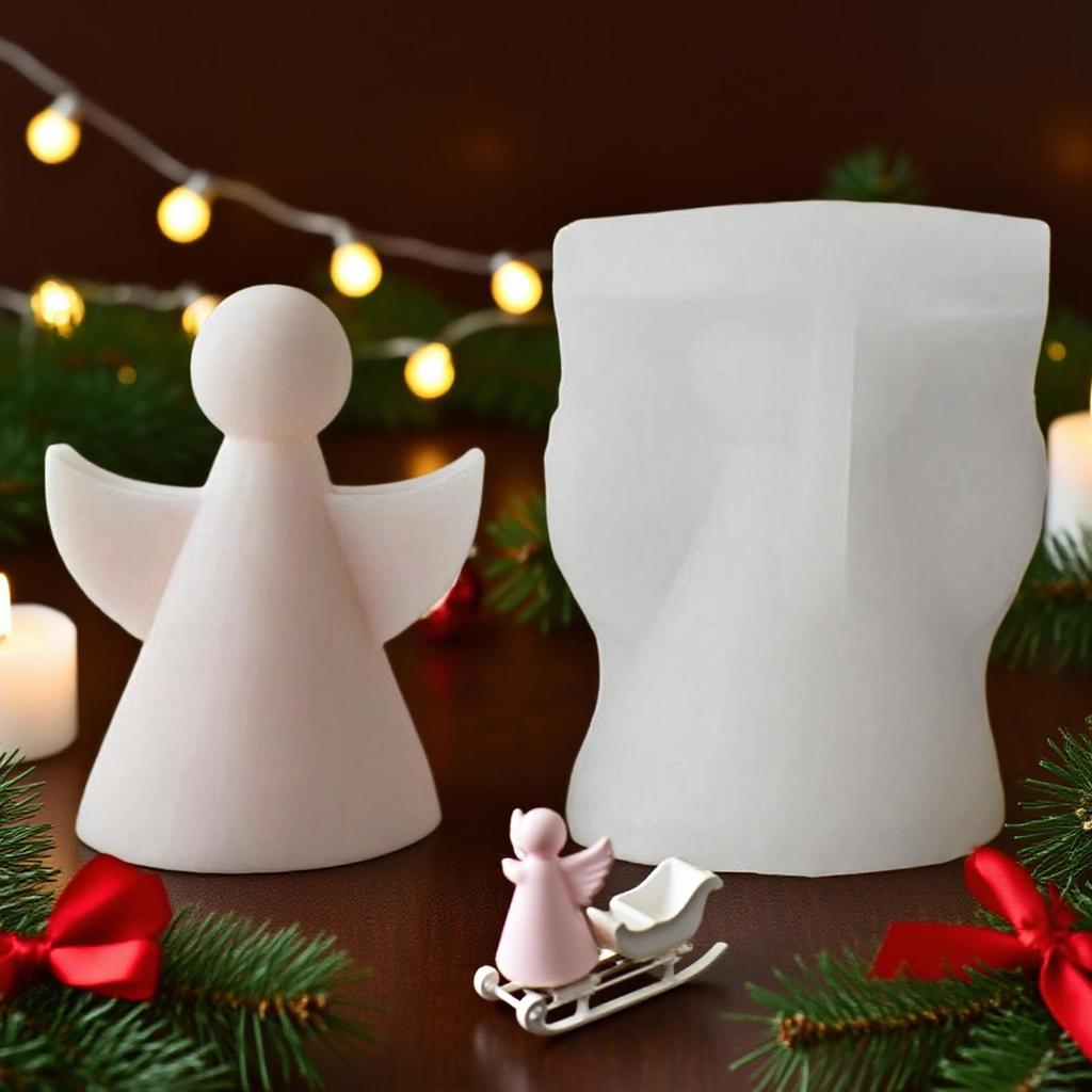 Angel Silicone Mold 3D Angel-Shaped Molds for Epoxy Resin Easy Release Crafts Maker Aid for Muffin Soap Dessert Clay Chocolate