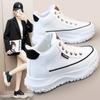Y5b08 New Simple Internet Hot Women's Shoes  Autumn Mid-Top Dad Shoes Versatile Raise the Bottom Sports Casual Shoes