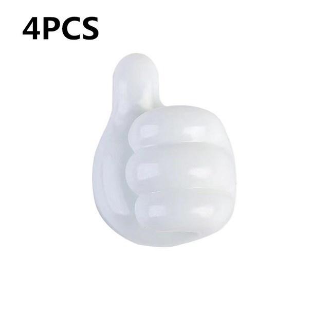 4/10Pcs Self Adhesive Silicone Thumb Wall Hooks Multifunctional Adhesive Cable Organizer Clip Key Hook Wall Hanger Storage Hooks