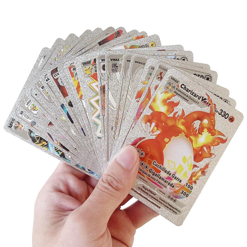 55Pcs Pokemon Cards VSTAR GX EX VMAX MEGA TAG TEAM Energy Trainer Charizard Pikachu Rare Collection Battle Card C05