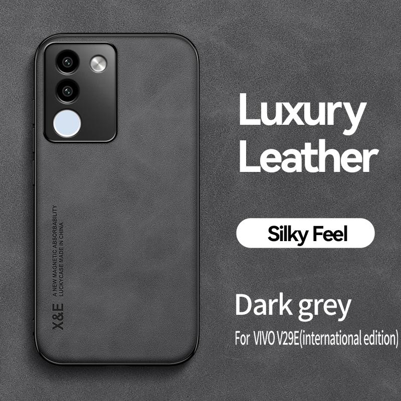 Magnetic Luxury Leather Phone Case for VIVO V29E V29Lite V27E V25 V15Pro V11i Z5 Z3i U3X Cover with Metal Plate Support Car Hold