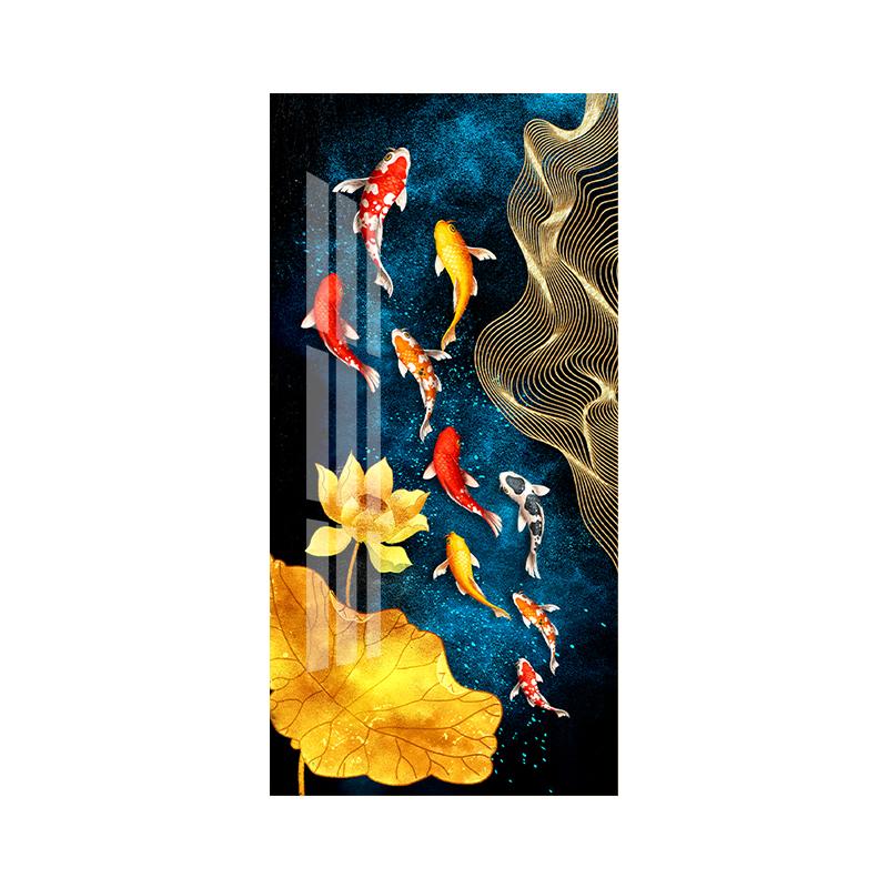 Абстрактные девять рыб кои, холст, картина, Настурция, постер, домашний декор, настенная художественная картина, украшение для гостиной, интерьера
