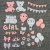 Bear Banner Balloon Baby Cutting Dies DIY Scrapbook Paper Cards Decor Stencil