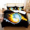Ice and Fire Pattern Duvet Cover Set Single Double Size Polyester Comforter Cover for Teens Adults Bedding Set with Pillowcase