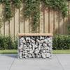 VidaXL Design Gabion Garden Bench 63x31.5x42cm Solid Pine Wood 834344