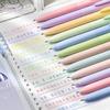 6Colors/Set Press Type Ballpoint Pen Color Ink Neutral Pen Fashion Signing Pen  Stationery