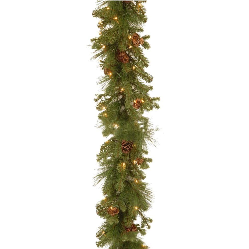 180cm/6 Feet Christmas Garland Green Led String Lights Artificial Rattan Outdoor Decor