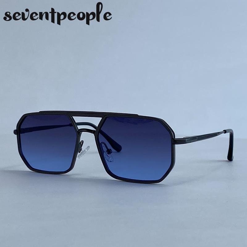 Стимпанк Металлические Квадратные Солнцезащитные Очки Мужские Роскошный Бренд Винтажные Двойная Перекладина Водительские Солнцезащитные Очки Модные Панк Очки Для Мужчин UV400