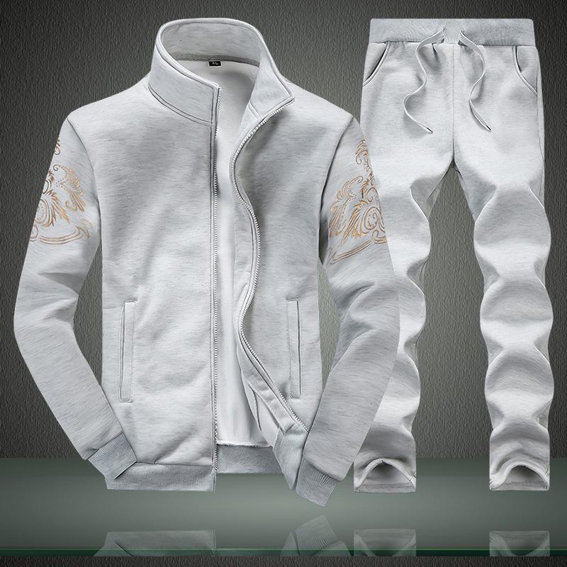 Men's Trendy Autumn/Winter Two-Piece Cardigan Sweatshirt & Casual Sports Pants Set