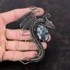 Larvikite Pendant Copper Wire Wrapped Pendant Handmade Larvikite Jewelry Gemstone Pendant Copper Jewelry Gift For Him Antique Dragon Pendant