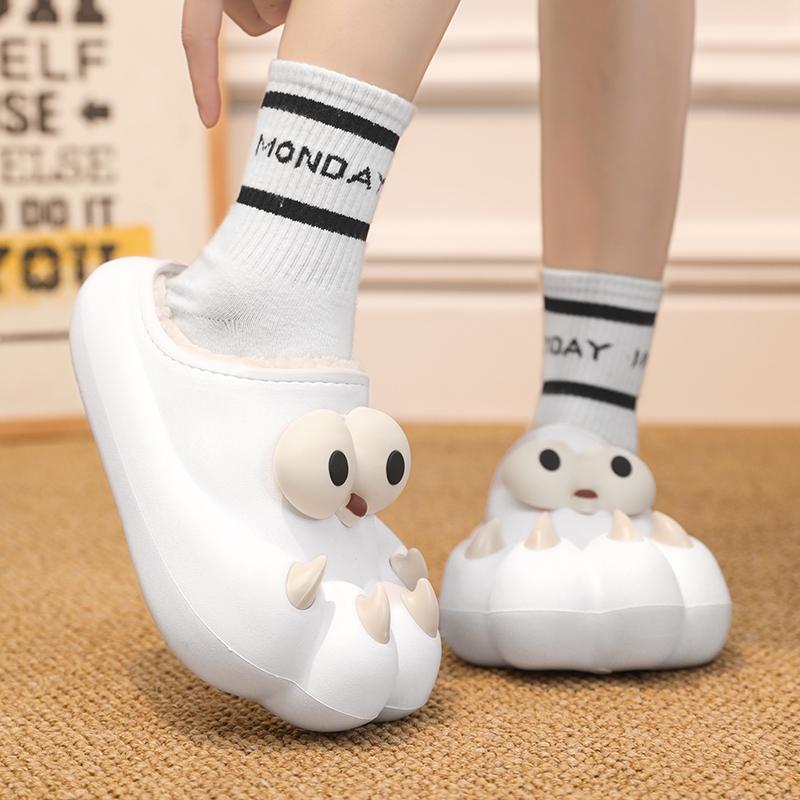 Winter Couple Plus Size Fashionable Lightweight and Plush Warm Slippers Cotton Shoes Men's and Women's Casual Cotton Slippers 36-45