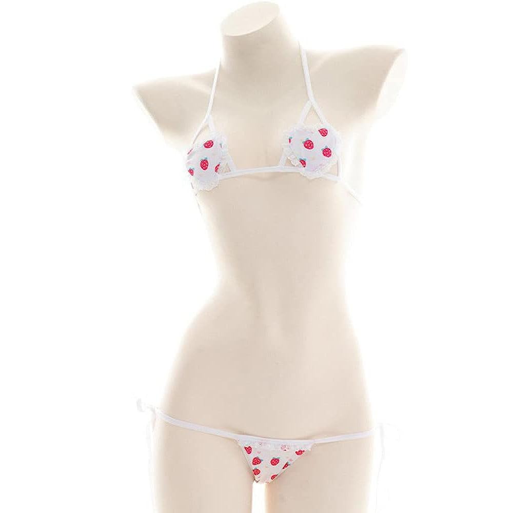Micro Bikini Extra Small Bikini Cosplay Doll Lolita Extreme Adjustable String Panties Mini Bra Micro Bikini Costume for Dolls [MNWMNW] Heart-shaped