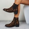Fashion Women's Shoes 2024 High Quality Side Zipper Women's Boots Fashion Leopard Print Modern Boots Women New Plus Size Ankle Boots