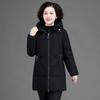 Winter Coat  Middle-Aged Mother Cotton Padded Jacket Long Hooded Parka Female Windproof Loose Warm Outwear