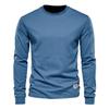 Solid Color Cotton T Shirt Men Casual O-neck Long Sleeved Mens Tshirts Spring Autumn High Quality Basic T-shirt Male