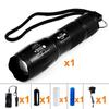 Zk20 LED Handheld Tactical Flashlight 8000LM Zoomable Camping Fishing Head Torch Light Lamp 18650 Rechargeable Battery or AAA