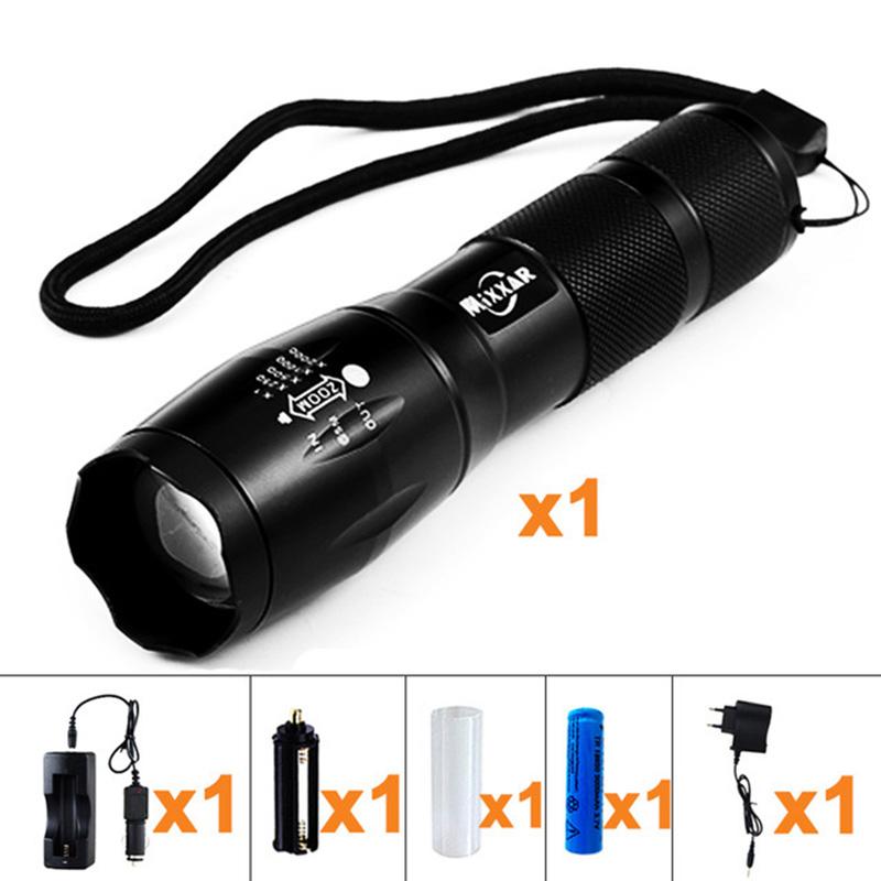 Zk20 LED Handheld Tactical Flashlight 8000LM Zoomable Camping Fishing Head Torch Light Lamp 18650 Rechargeable Battery or AAA