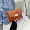 Literary and Fashionable Embroidered Rhombus Women's Bag, New Pointed Buckle Chain Single Shoulder Crossbody Clutch Bag