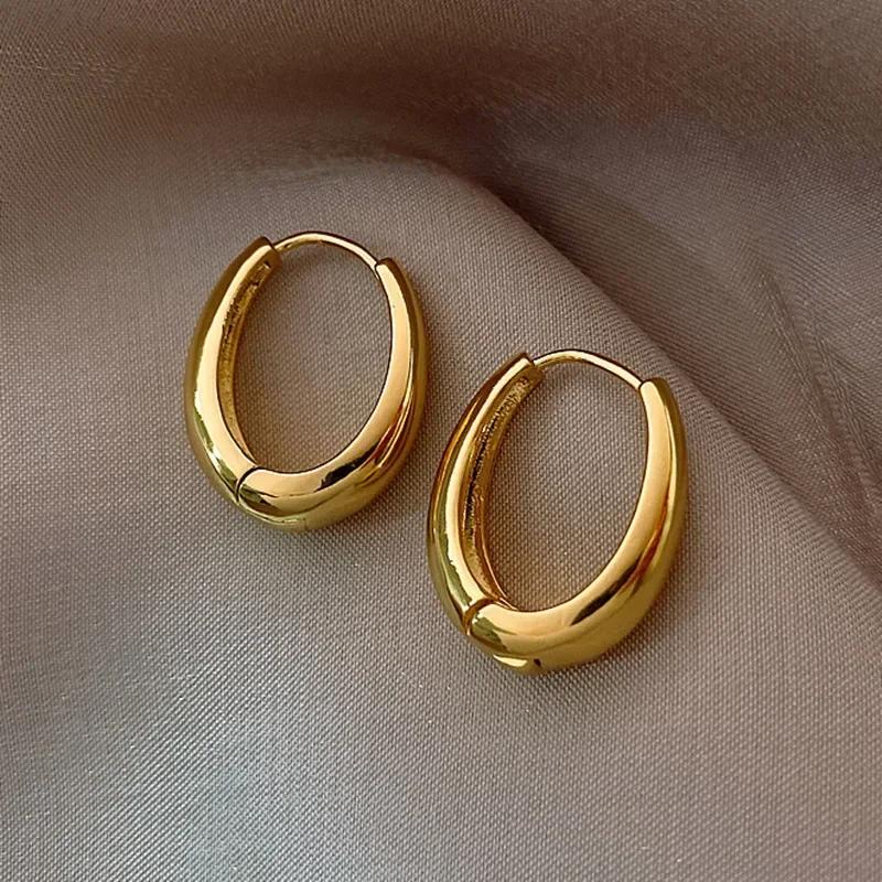 Fashion Metal Drop Earrings for Woman Vintage Hoop Earring Trend Classic Party Wedding Pendant Jewelry Gift