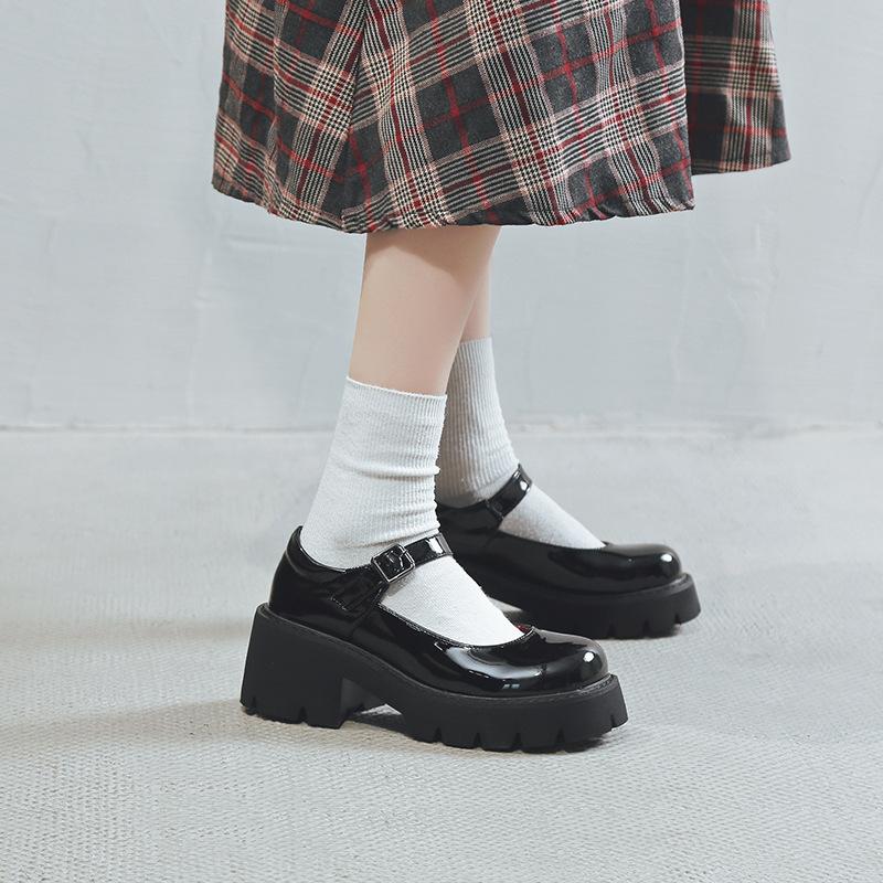 Super Yuan Small Leather Shoes Women's 2025 Autumn New High-heeled Single Shoes Japanese College Style Mary Jane Shoes JK Uniform Shoes Women
