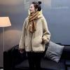 Women's 2024 Winter Hooded Faux Fur Lambswool One-Piece Coat - Casual Loose Fit
