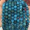 "Natural Apatite Blue-Gray Round Beads for DIY Jewelry & Bracelets"
