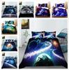 3D Planet Bedding Set Star Sky Pattern Quilt Cover Pillow Case 2 or 3 Pieces Microfiber Fabric Soft and Comfortable Home Decoration