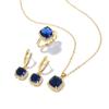 Square Zircon Ring Simple Fashion High Sense Personalized Earrings Necklace Set