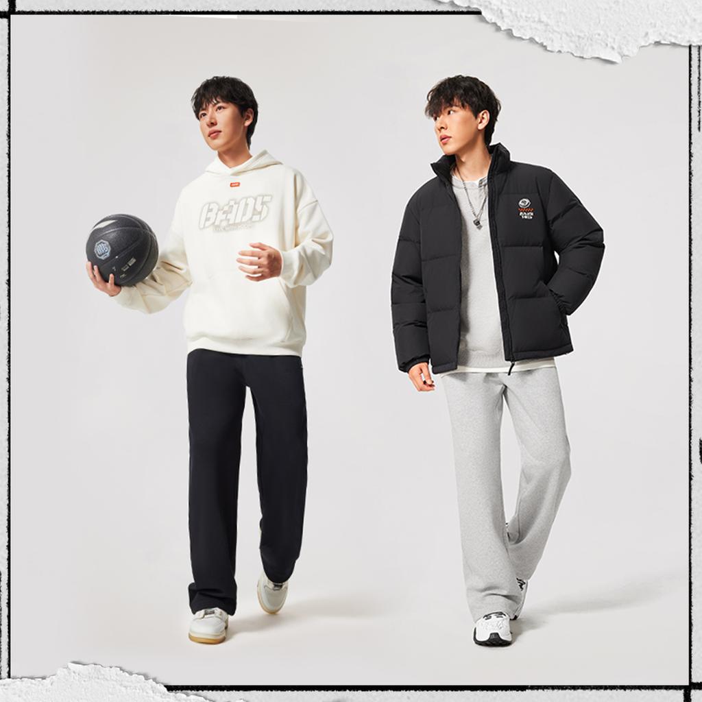 Li Ning Bad5 Loose Logo Letter Stitching Straight Leg Knitted Sports Pants Men Pants AKLV781-4