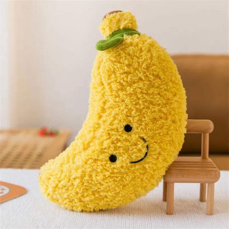 Fruit Plush Cartoon Soft Cute Mango Peach Banana Strawberry Toy Cute Food Stuffed Pillow Doll Pumpkin for Girl Kid Birthday Gift