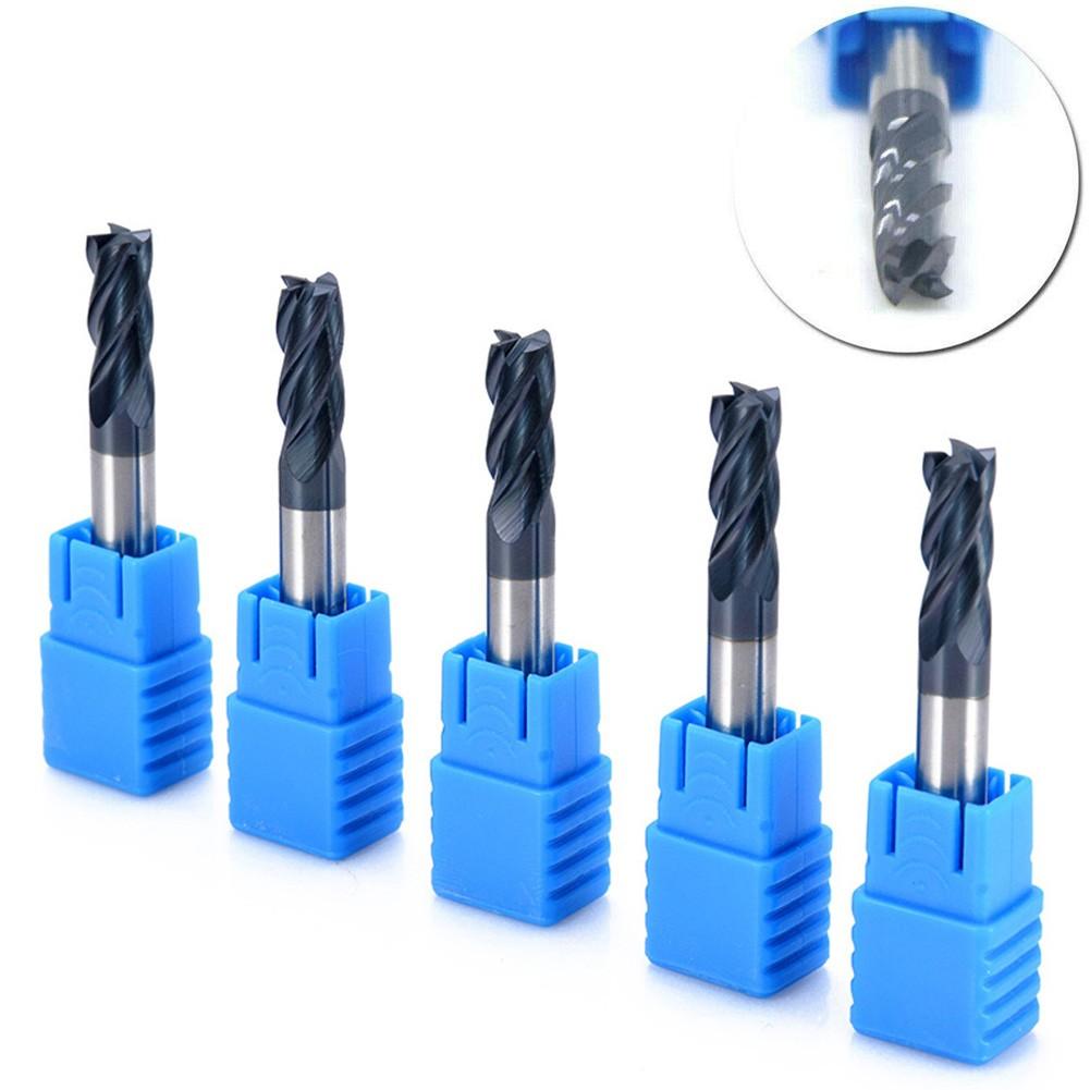 5 шт. Фреза концевая твердосплавная 4-заходная хвостовик 6 мм CNC HRC45 TIALN