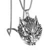 European and American Fashion Wolf Head Personalized Domineering Necklace Punk Male Trend Wolf Totem Pendant