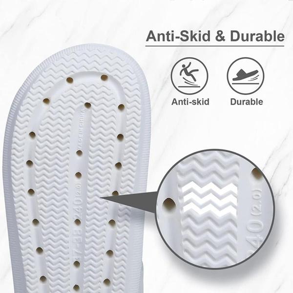 Summer Beach Solid Color Men&Women's Slippers Casual Lightweight EVA Anti-slip Slides Durable Cushioning Soft Shower Shoes for Swimming